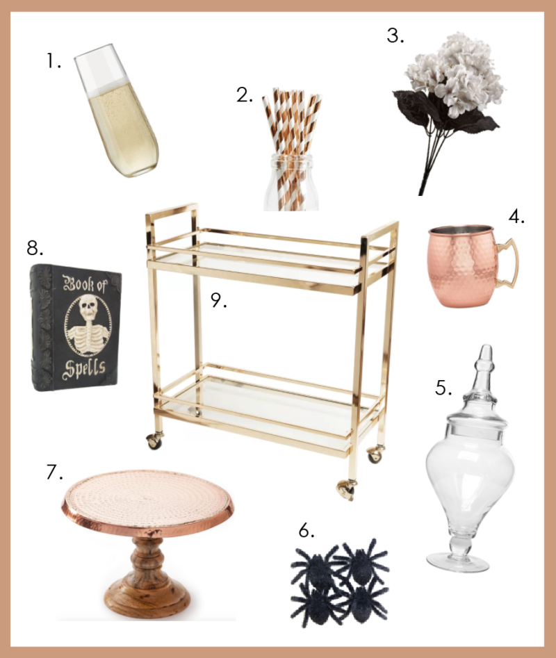 Bar Cart Styling Copper Halloween