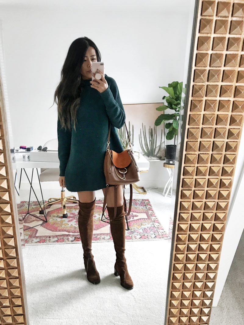 Free People Sweater Dress Stuart Weitzman Boots
