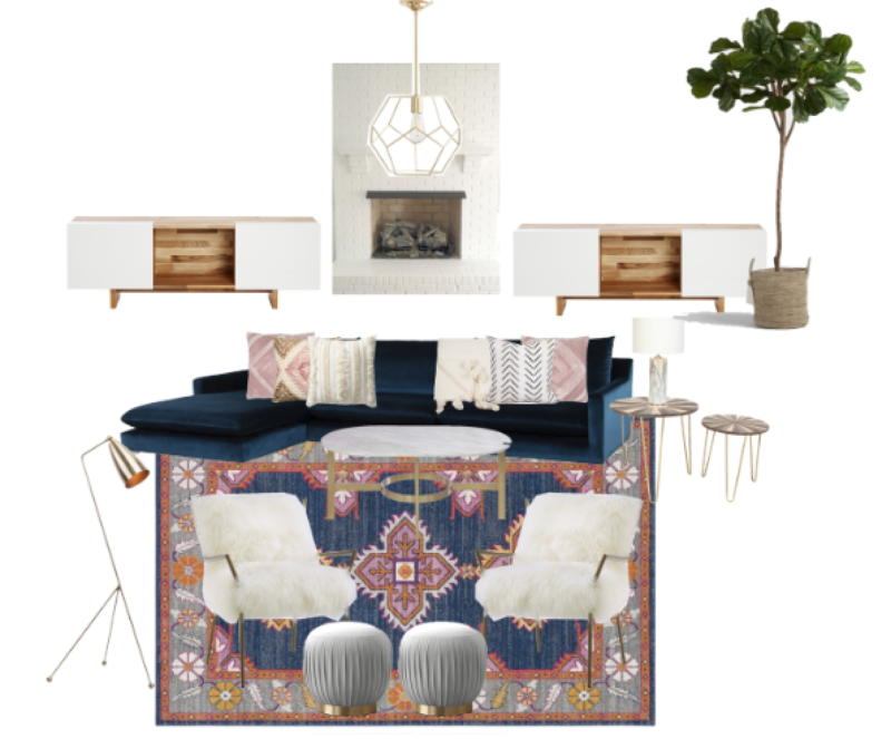 Boho Chic Electric Living Room Design