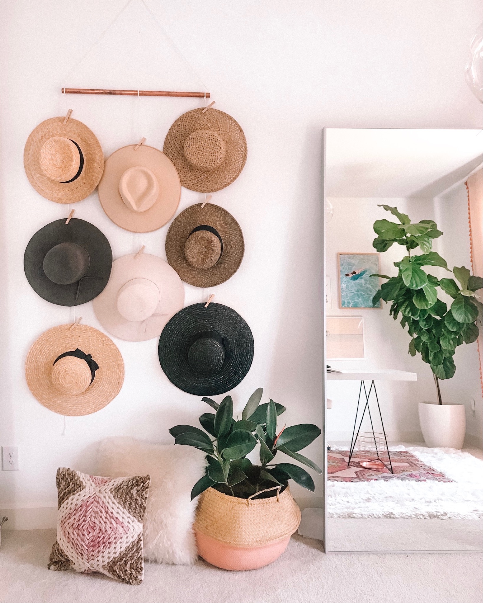 How to Organazie Your Hats | Hat Wall Display, DIY Hat Rack