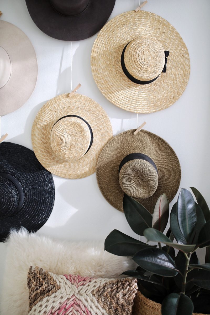 DIY Hanging Hat Rack Wall Display