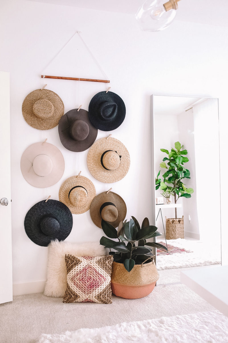 hat rack hat display gypsy tan DIY wall hat rack