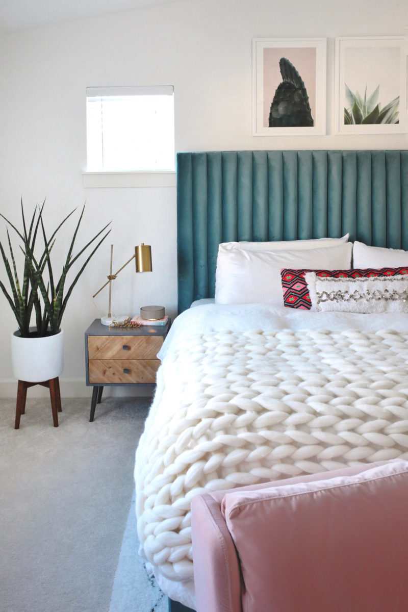 Master Bedroom Tour Reveal Velvet Tufted Bed | Gypsy Tan