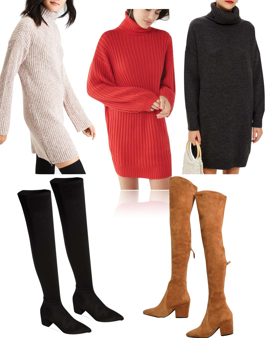 how to wear knee high boots with dresses