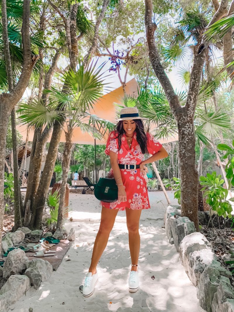 Tulum Travel Guide outfit white sneakers