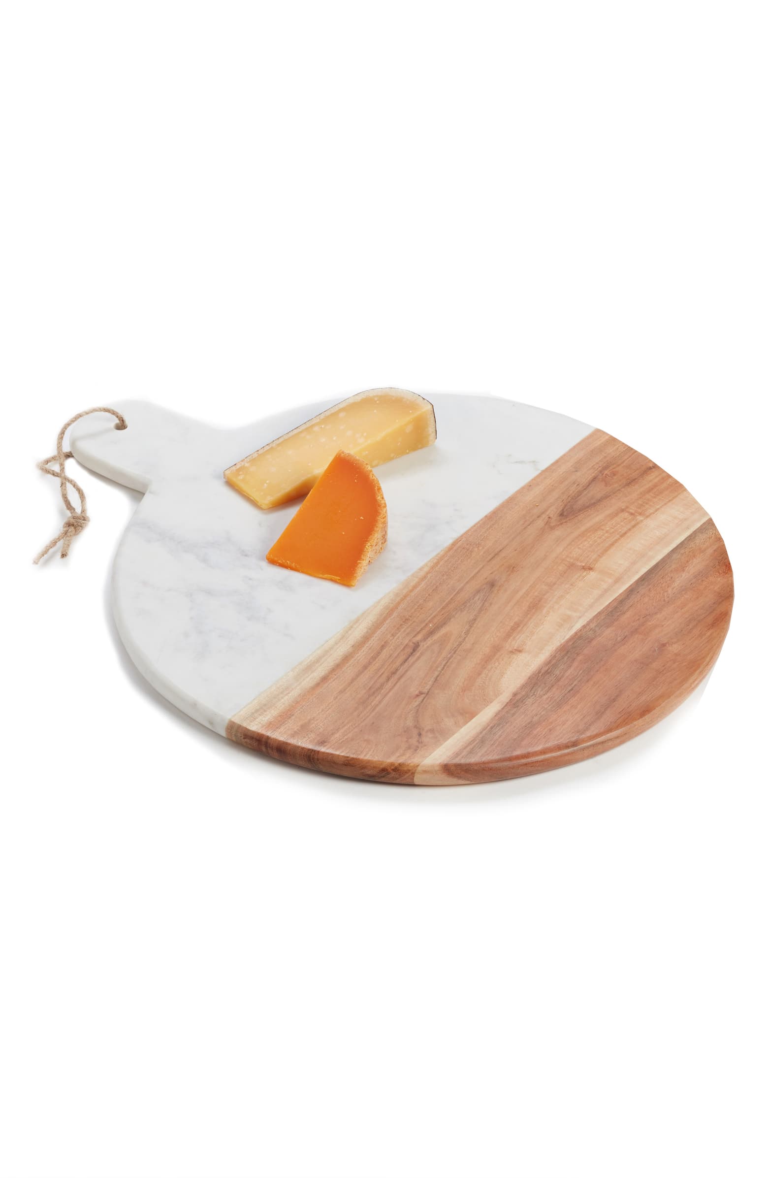 Round Marble & Acacia Wood Serving Board