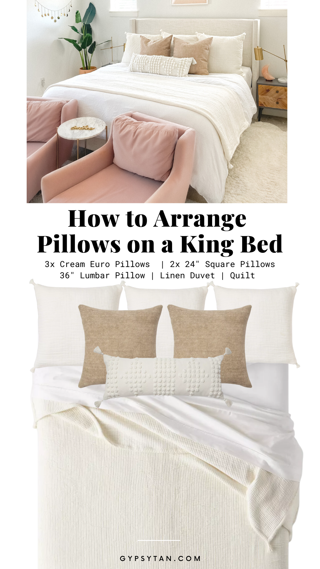 How to Arrange Pillows on a king Bed - target Home - Threshold - Decorative Pillows - Throw Pillows - How to Make a Bed
